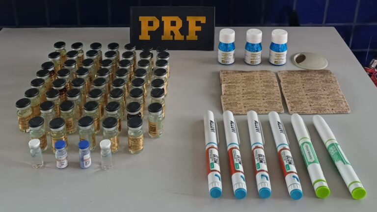 PRF detém quatro pessoas com canetas emagrecedoras, anabolizantes e eletrônicos na BR-101
